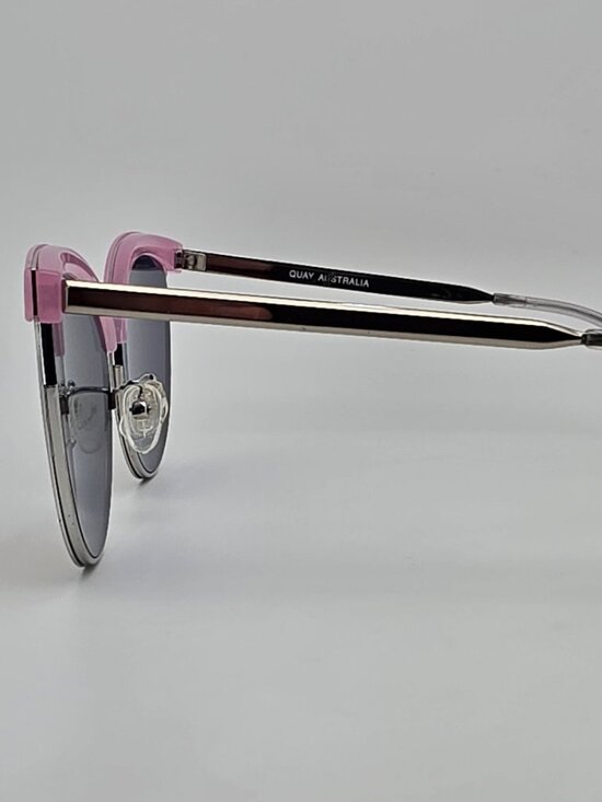 Quay Australia Star Dust Silver Pink Frame Pink Mirror Lens Cat Eye Sunglasses main image 6